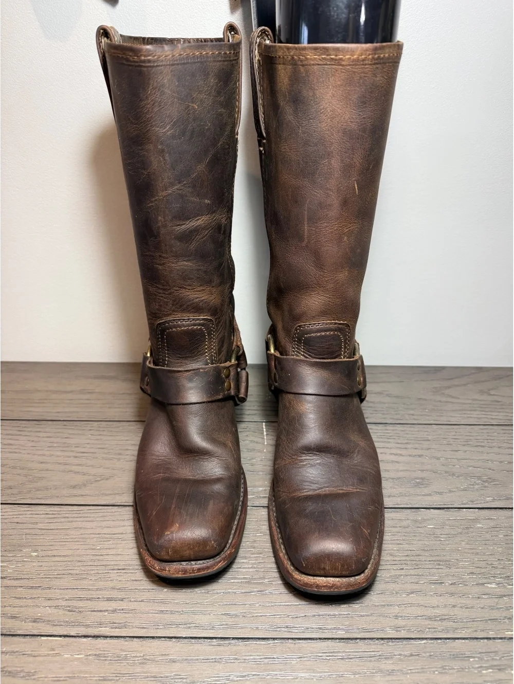 Frye Harness Brown Leather Boots Size 6